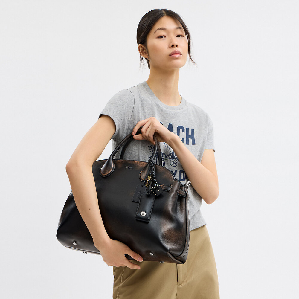 Coach Soft Empire Carryall Bag 40 In Loved Leather - Picture 2 of 11